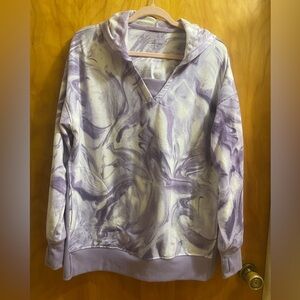 ❌❌SOLD❌❌Cuddl Duds Lavender Swirl V-Neck Sweatshirt XL
